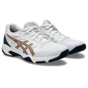 ASICS GEL-ROCKET 11 Women's Court Shoes | White / Gold | Size 7